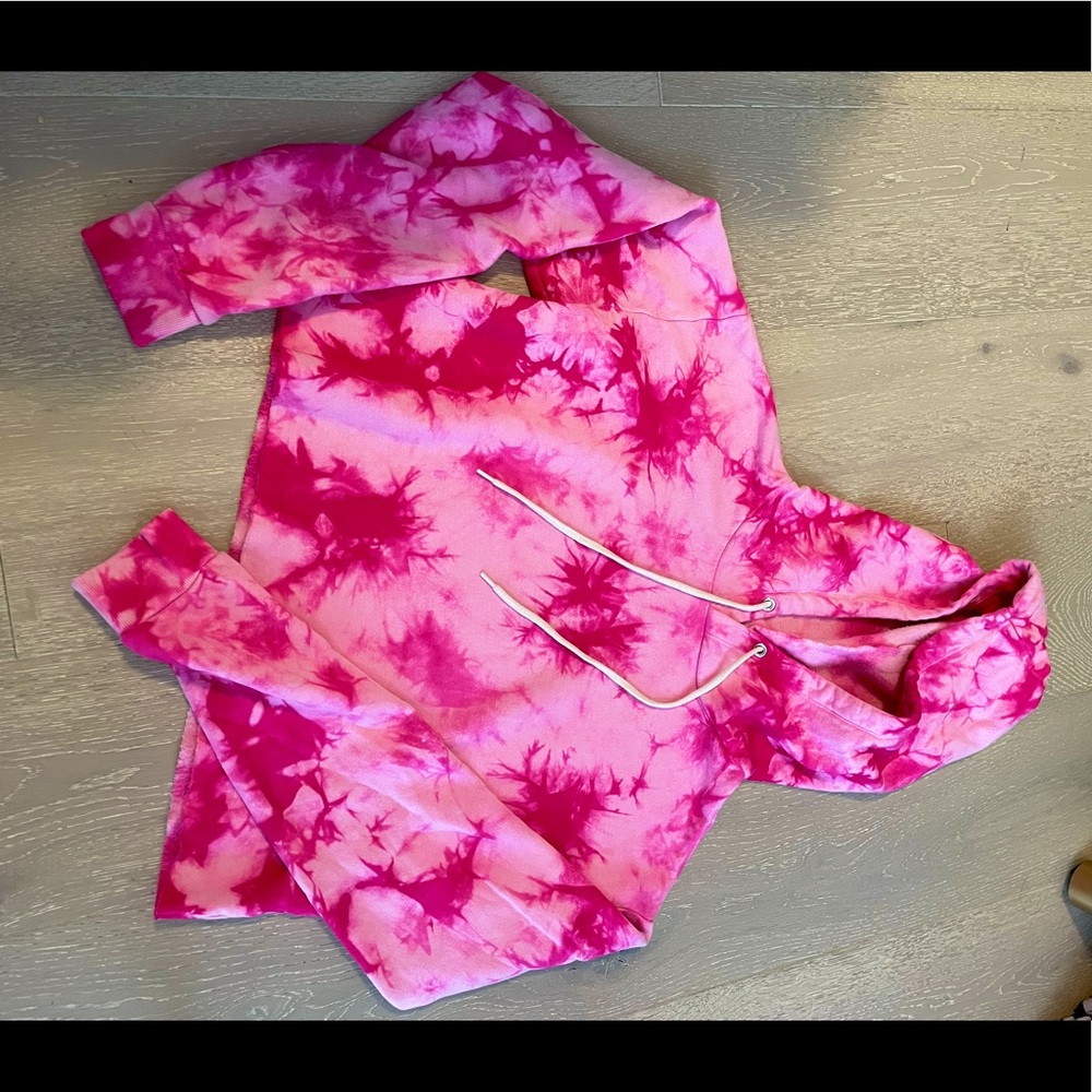 Pink Tie Dye cropped hoodie